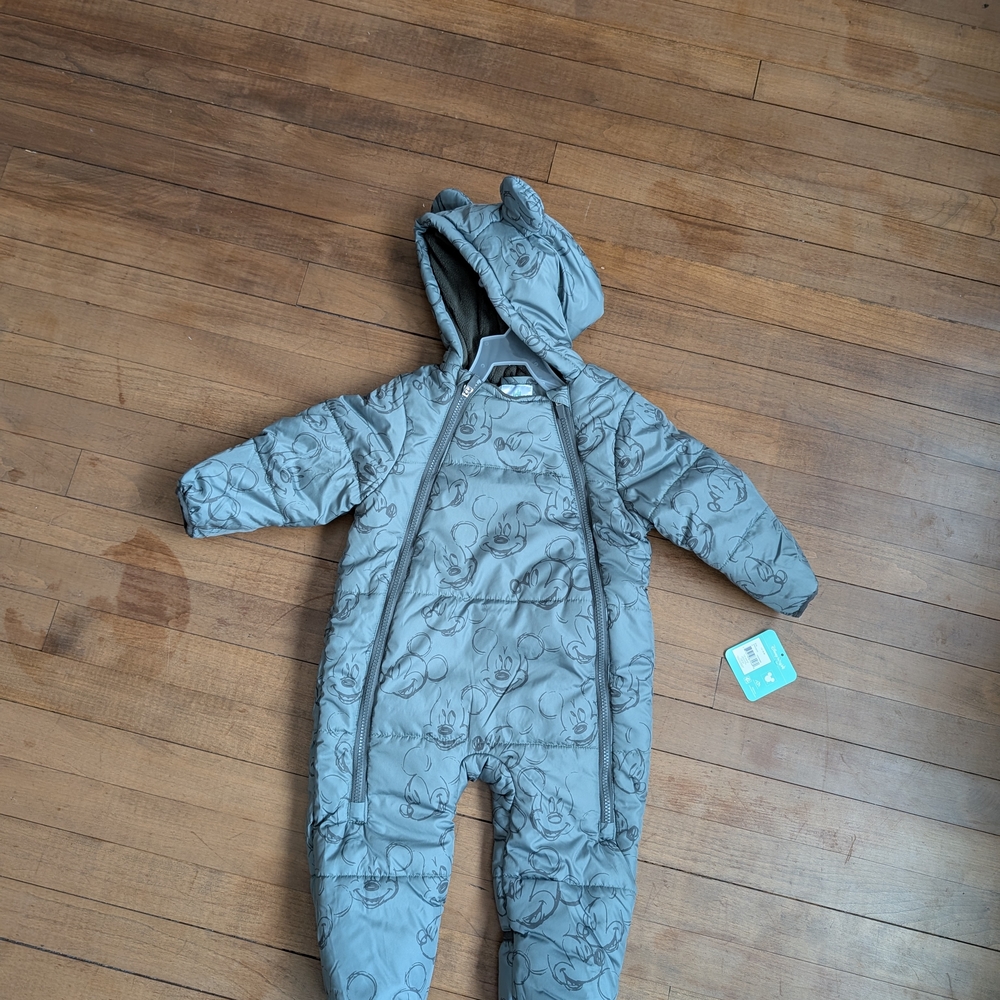 Disney Baby Green Hooded Snowsuit